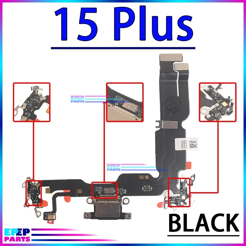 USB Port Charger Flex for IPhone 14 15 + Plus Pro Max Dock Charging Board Dock Connector Mic Cable Module
