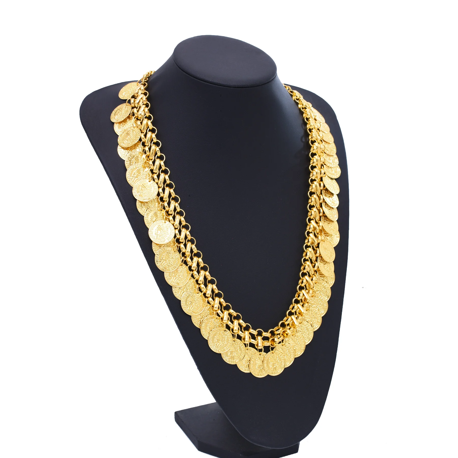 

Gold Plated Coins Tassel Necklaces Luxury Chunky Elegant Luxury Gypsy India Turkish Afghan Jewelry Bohemian Charm Accessory Gift
