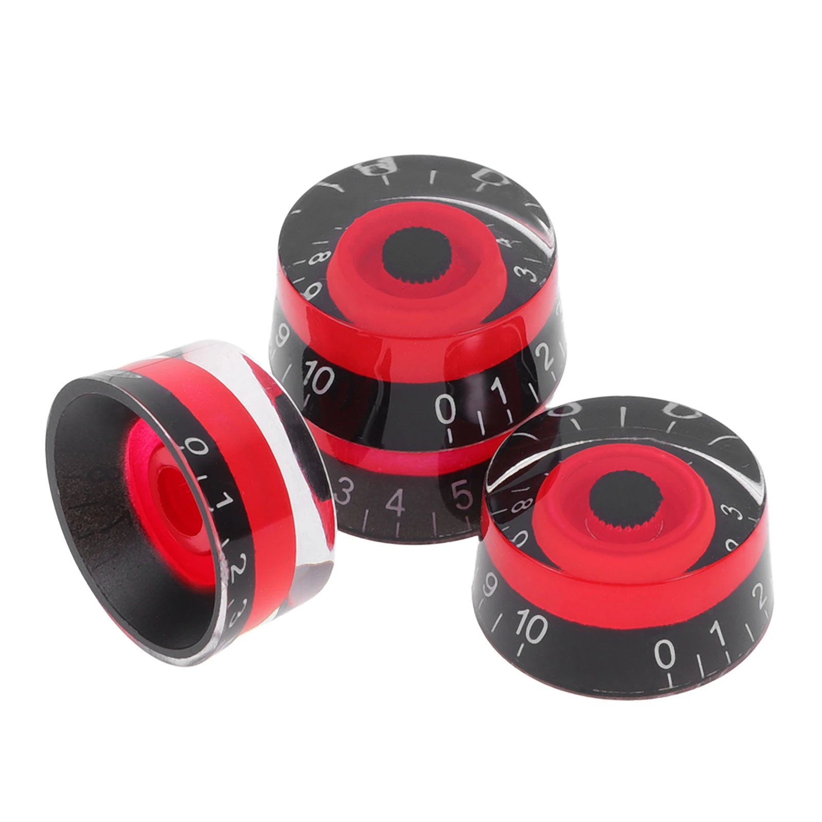 

4pcs Acrylic Knob for Guitar Bass Amp Effect Pedal Control Amplifier Red Shaft Diameter Split Pots Durability Long