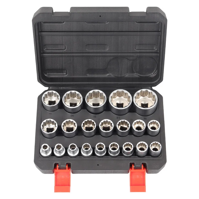

21-Piece set 12-angle plum blossom sleeve head ratchet wrench tool 1/2 inch Dafei 8-36mm 12-angle sleeve