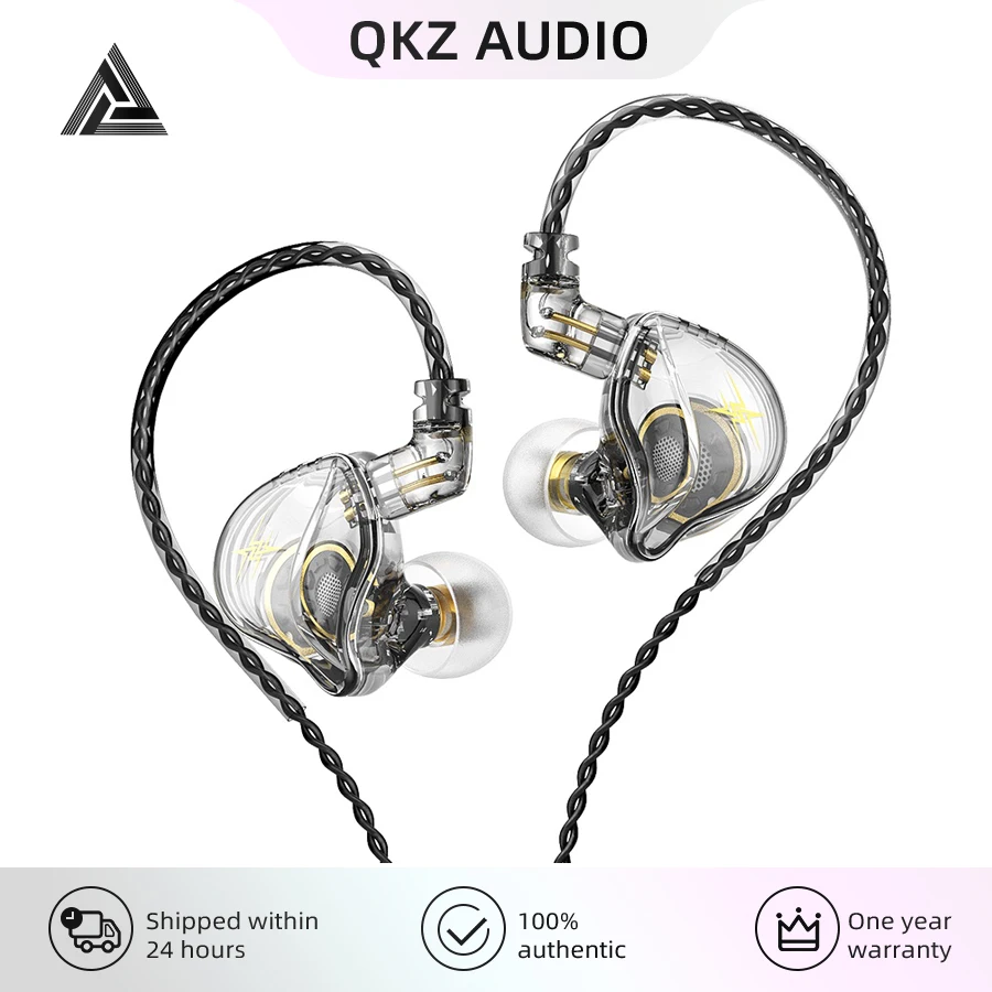 QKZ ZXT Wired HiFi Earphones Copper Driver Bass Stereo Dynamic Music Monitor Headphones In-Ear Sport Earbuds Noice Cancelling