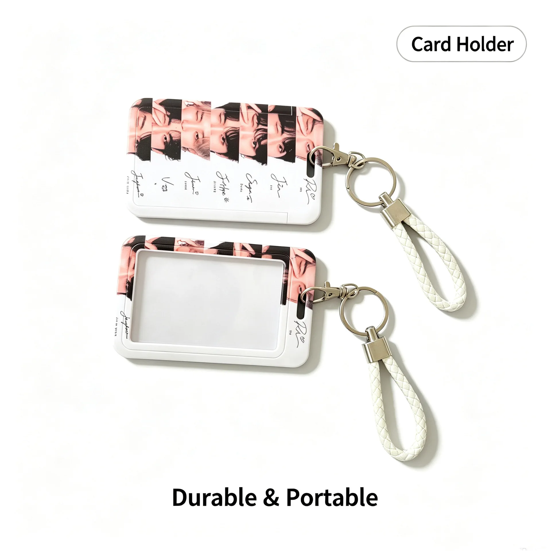 New Kpop BTS Signature Card Holder with Wrist Strap Student ID Badge Bus Card Cover Fans Gift Accessory view 2