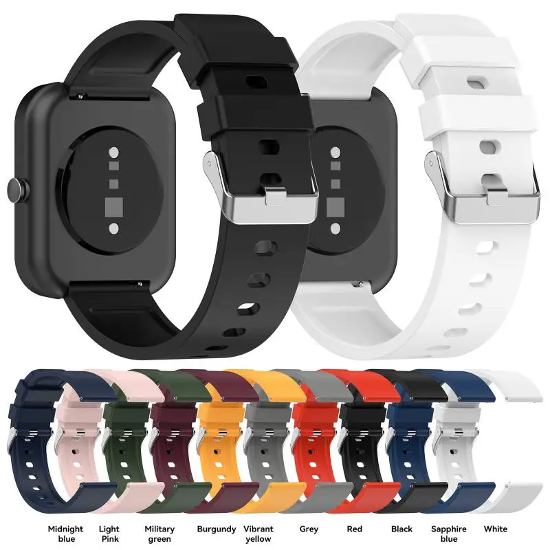 Advanced Silicone Strap Silicone Material Waterproof 22mm Silicone Strap Silicone Smartwatch Wrist Quick Release Rubber Strap