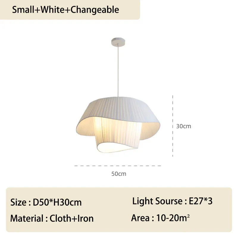 JIANKEXING Französisch minimalist ischen Stoff führte Kronleuchter Wohnzimmer Restaurant Schlafzimmer Küche Kunst Pendel leuchte Home Decoration Leuchte 6