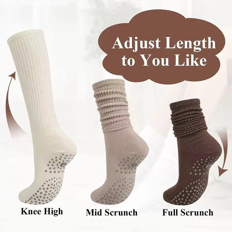 Cross Border Socks Silicone Dot Pilates Sports Socks Floor Socks Non Slip Socks High Tube Slouch Socks