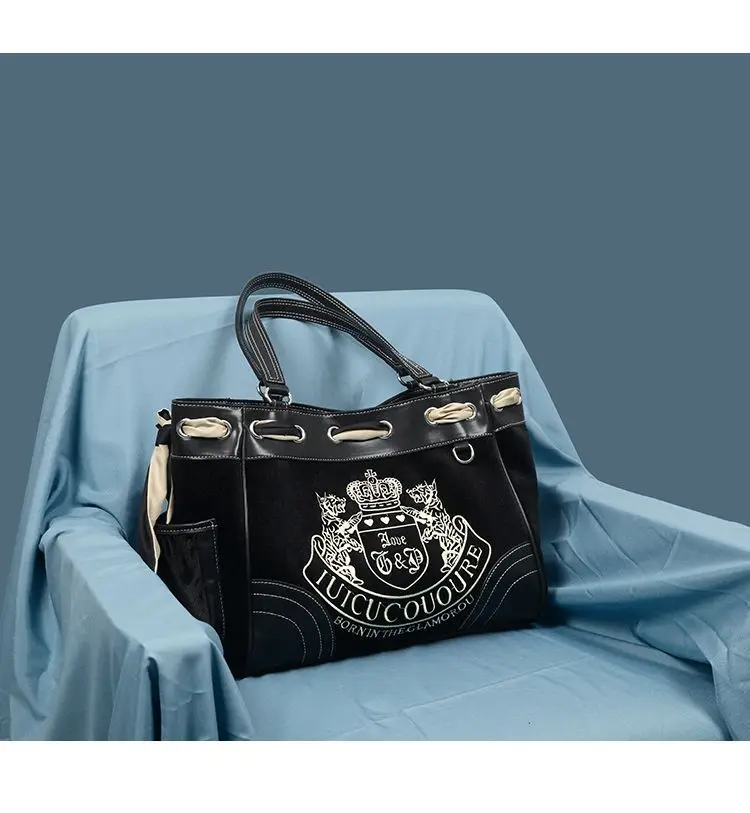 

Handheld One Shoulder Bag 2023 New Velvet Bread Women's Bag Large Capacity Fashionable Embroidered Women's Art Simple Tote Abao