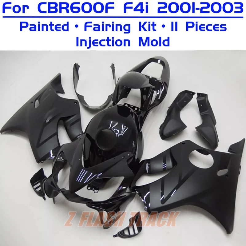 For Honda CBR600F CBR600 F CBR 600F 600 F4i 2001 2002 2003 Cowl Body Full Fairing Kit Tank Bodywork ABS Injection Plastic Black