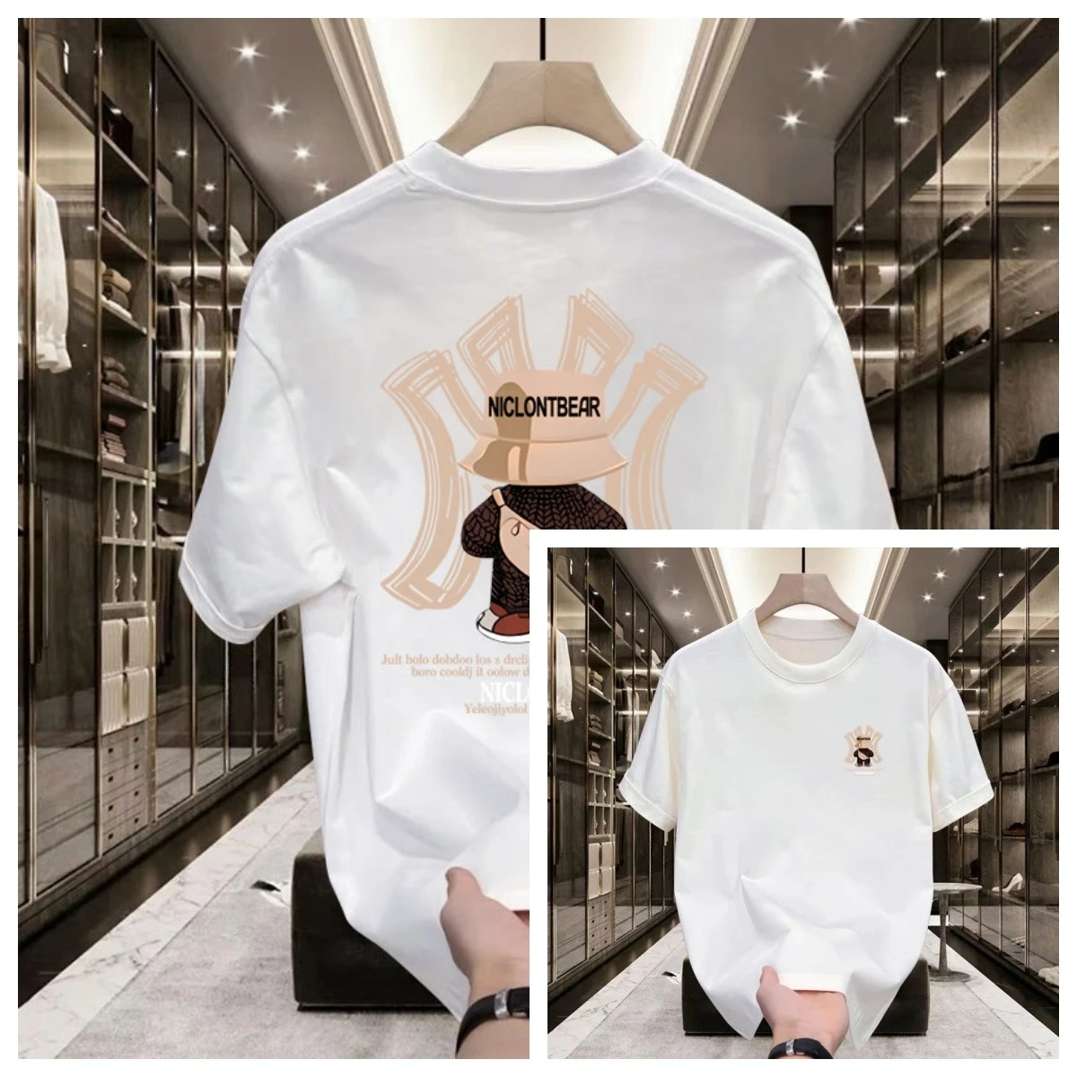 

Hot Sale Hipster-style Vintage High-end Cotton Round-neck Short-sleeved T-shirt for Men Suitable for Summer