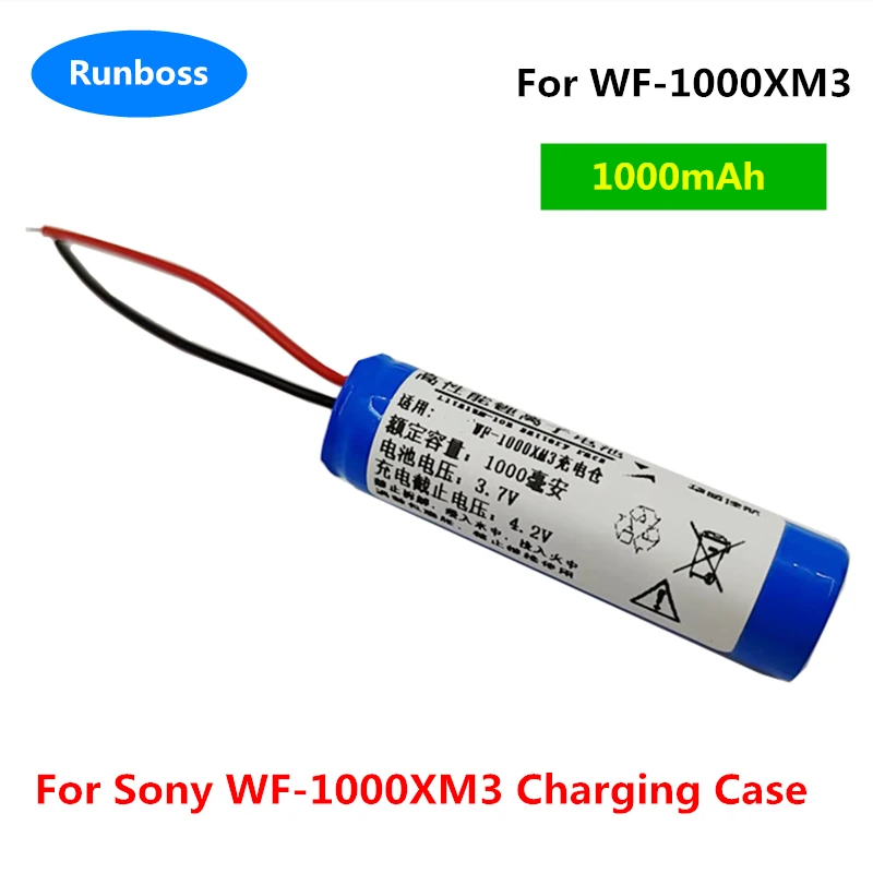 Original New 1000mAh 3.7V ICR14500 Li-ion Wireless Headset Battery for Sony WF-1000XM3 Charging Case Earphone