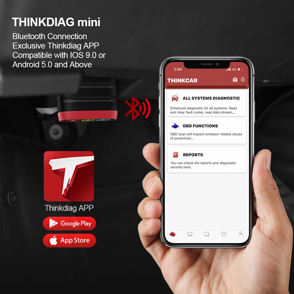 THINKCAR THINKDIAG MINI escáner Auto OBD2 sistemas completos de diagnóstico todo el coche herramientas de escaneo de diagnóstico automotriz gratis