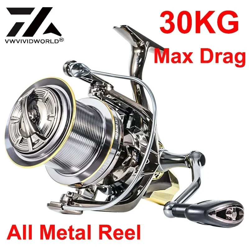 VX ，All Metal Fishing Reel ，30KG Powerful Drag ，Spinning Reel ，Aluminum Spool， 10+1 Ball Bearings ，Long Baitcasting Reel ，Saltwa