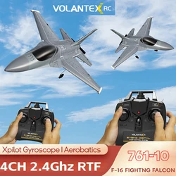 Volantexrc F16 samolot f-16 odrzutowiec Rc samolot 265mm 4ch Rtf ze stabilizatorem Xpilot samolot treningowy 761-10 Rc myśliwiec zabawka