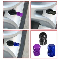 4pcs Car Motorcycle Wheel Tire Valve Stem Caps Metal Thread Tyre Dust Decor Covers Black Blue Purple Exterior Parts Accessories