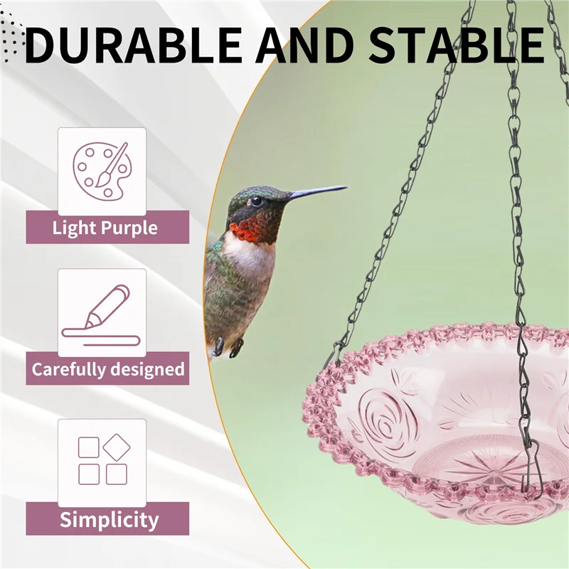 AB15-Accello Mangiatoia per uccelli sospesa a forma di fiore Bagno per uccelli per decorazioni da giardino per esterni Forniture per mangiatoia per uccelli