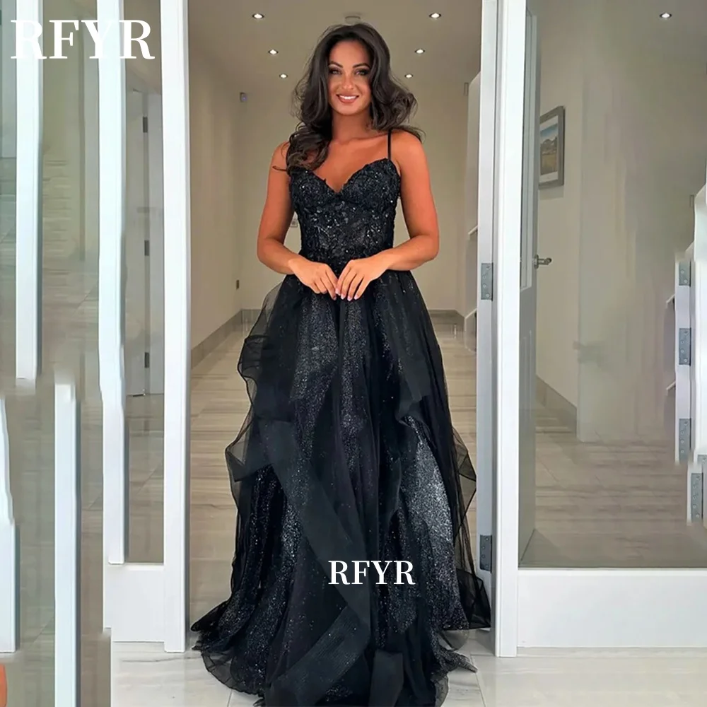 

RFYR Lace Up Back Fairy Gown Applique Evening Gown Tiered Layers Prom Dress for Princess فساتين مناسبة رسمية Customized