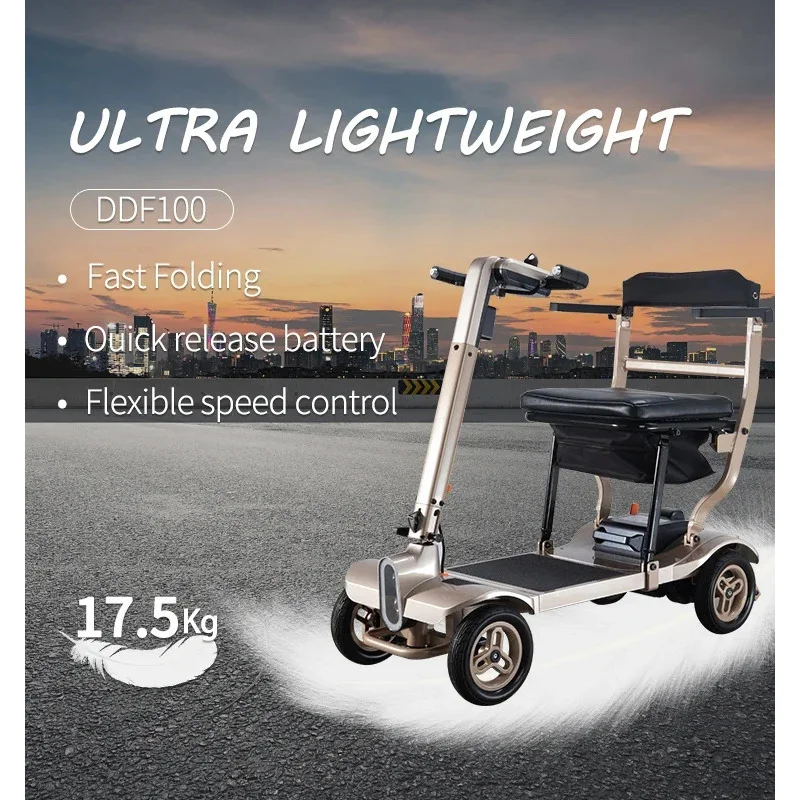 

Лидер продаж с фабрики, оптовая продажа, электрический складной самокат для пожилых людей, 4-колесный маленький самокат для пожилых людей, электрический 4-колесный