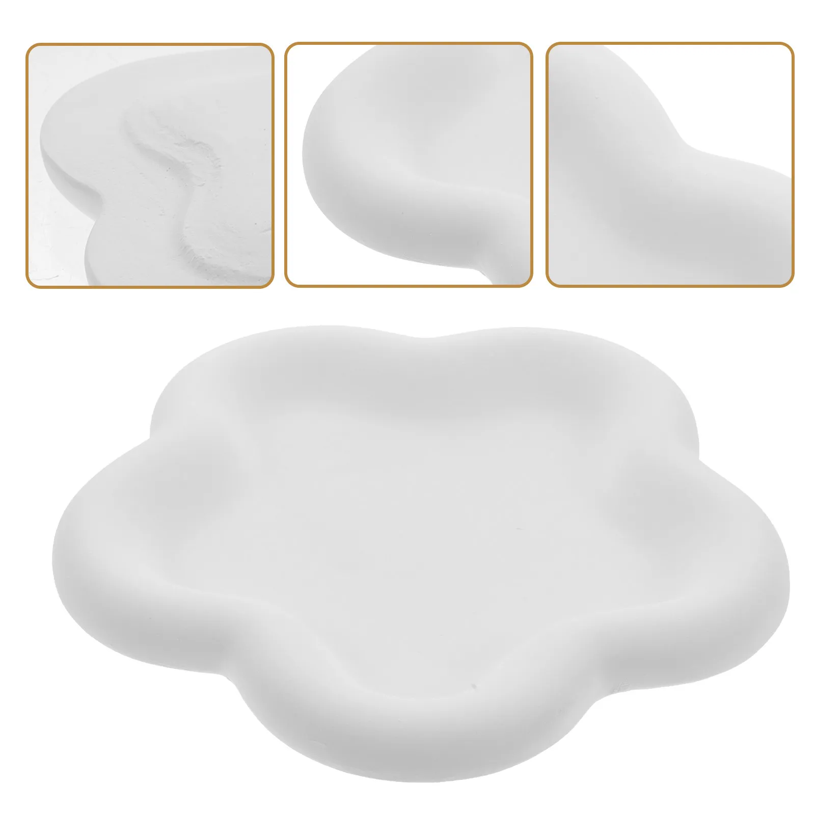 

Декоративная тарелка для украшений из гипса неправильной формы, подставка для хранения ювелирных изделий, ожерелий и колец