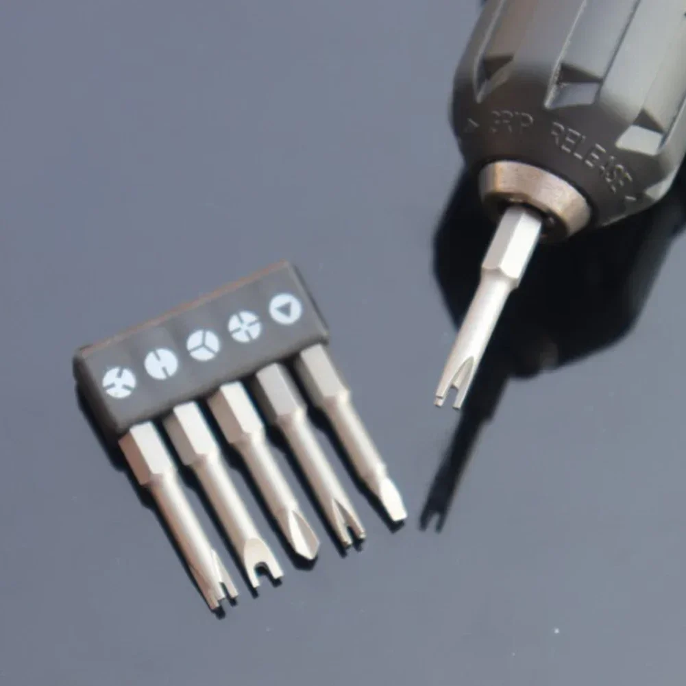 5Pcs Special Shaped Screwdriver Set 50mm U-shaped Y-Type Triangle Inner Cross Three Points Screwdriver Bit Tool