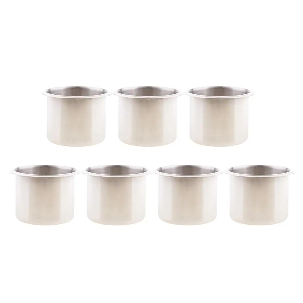 Stainless Steel Recessed Cup Holder Rustproof Metal Drink Holder Universal RV Marine Table Desk Storage for Camper Boat Trailer