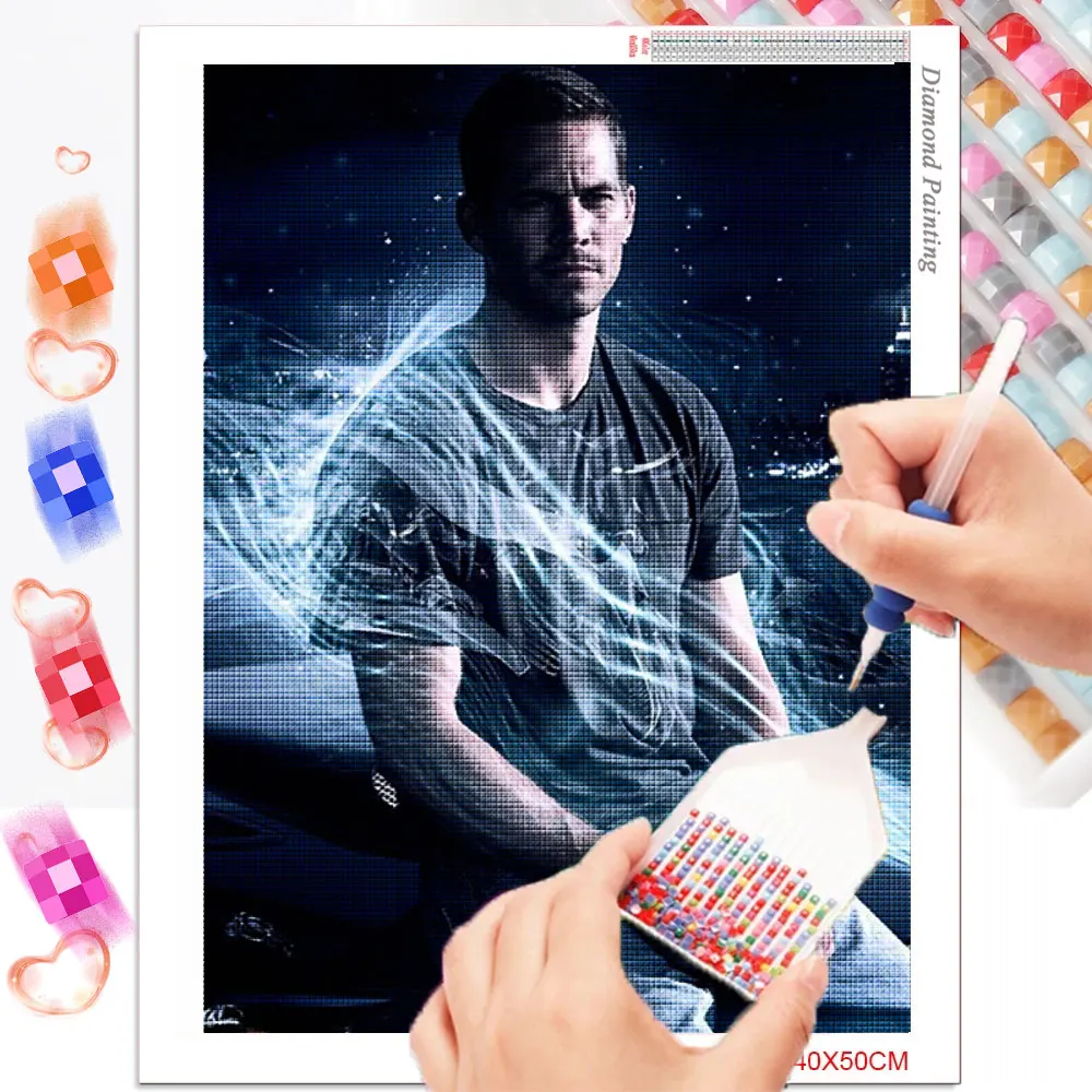 5D Diamond Painting Fast & Furious Paul Walker Full Drill Cross Stitch Kits Rhinestone Mosaic Embroidery Home Decor