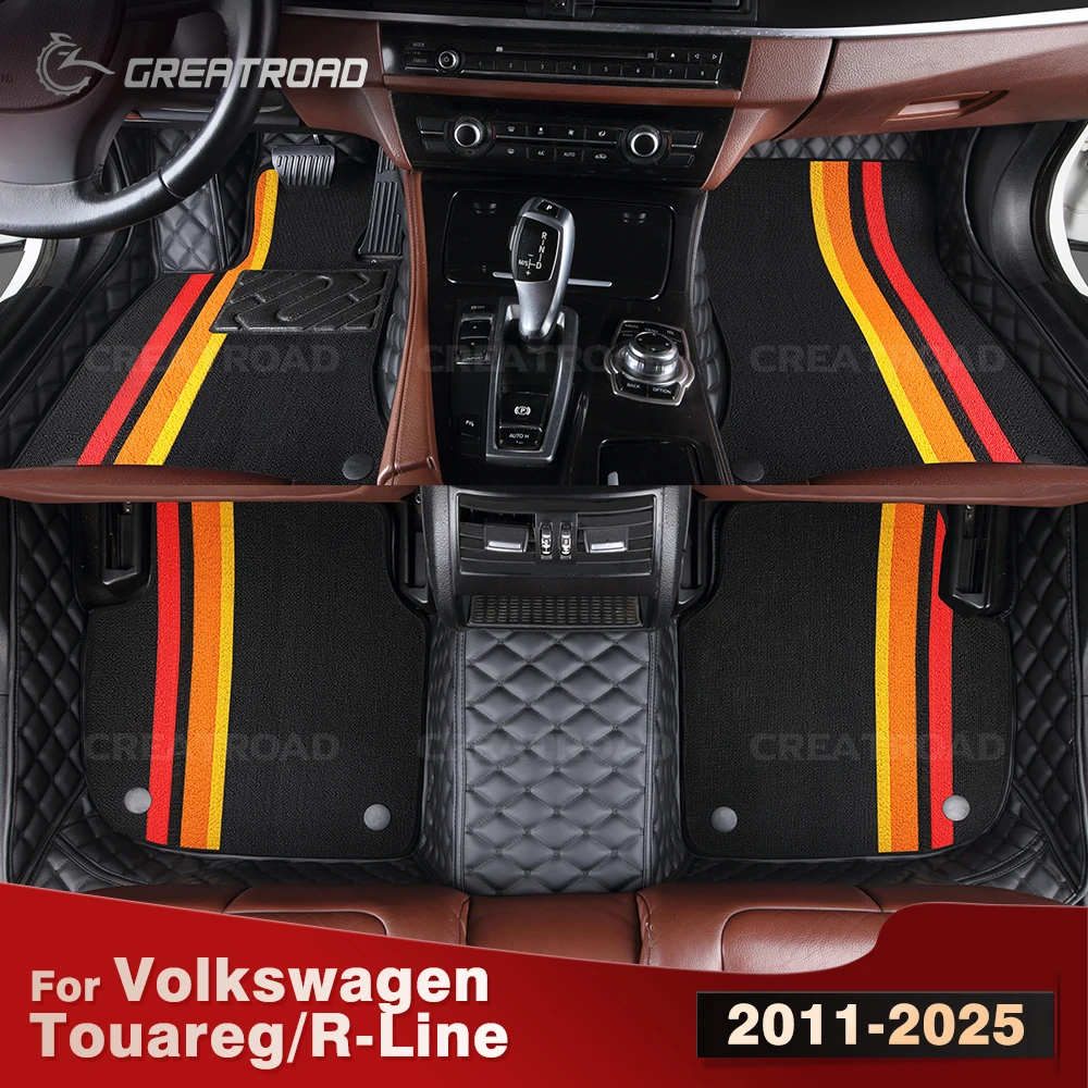 

For Volkswagen Touareg/R-Line 2011-2025 Double Layer Car Floor Mats Custom Auto Carpet Cover Interior Accessories
