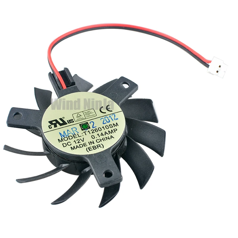 T126010SM 55mm diameter hole spacing 40x40x40mm DC12V 0.14A cooling fan for graphics card router IPC CPU