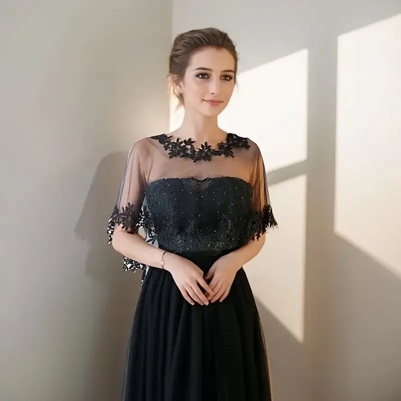 New Thin Pullover Lace Cape, Versatile Lace Shrug Shawl for Bride Wedding Dress, Elegant Wedding Outerwear Accessories