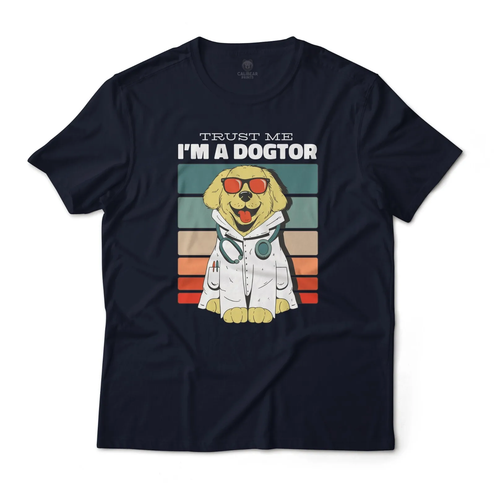 Trust Me I'm A Dogtor Golden Retriever Funny Graphic T-Shirt Lightweight Cotton