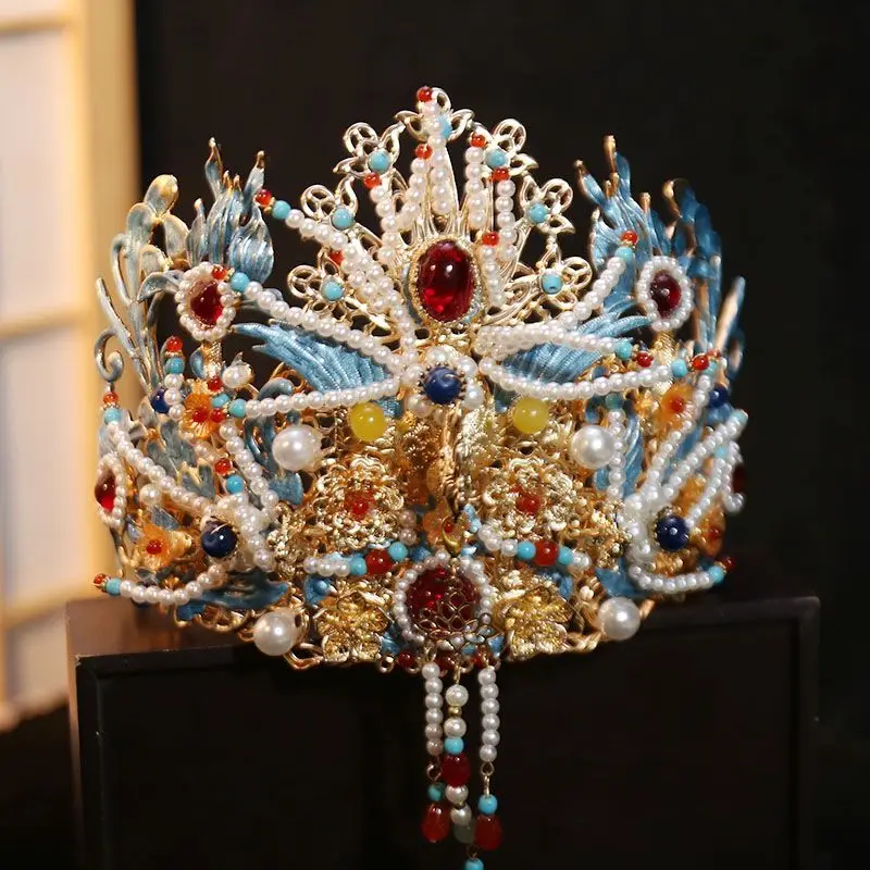 Antique Headwear Bride Hair Accessories Ming Style Phoenix Crown Han Suit Tassel Super Fairy Suit Ancient Clothing