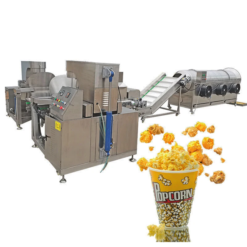 60kg/h Caramel Popcorn Line Full Automatic Commercial Making Equipment Flavor Coating Custom