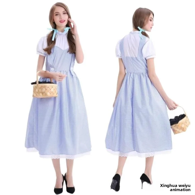 

Хэллоуин Сценическое представление Доктор Взрослый Алиса Костюм слуга orm Женская традиционная одежда Этническое сценическое представление