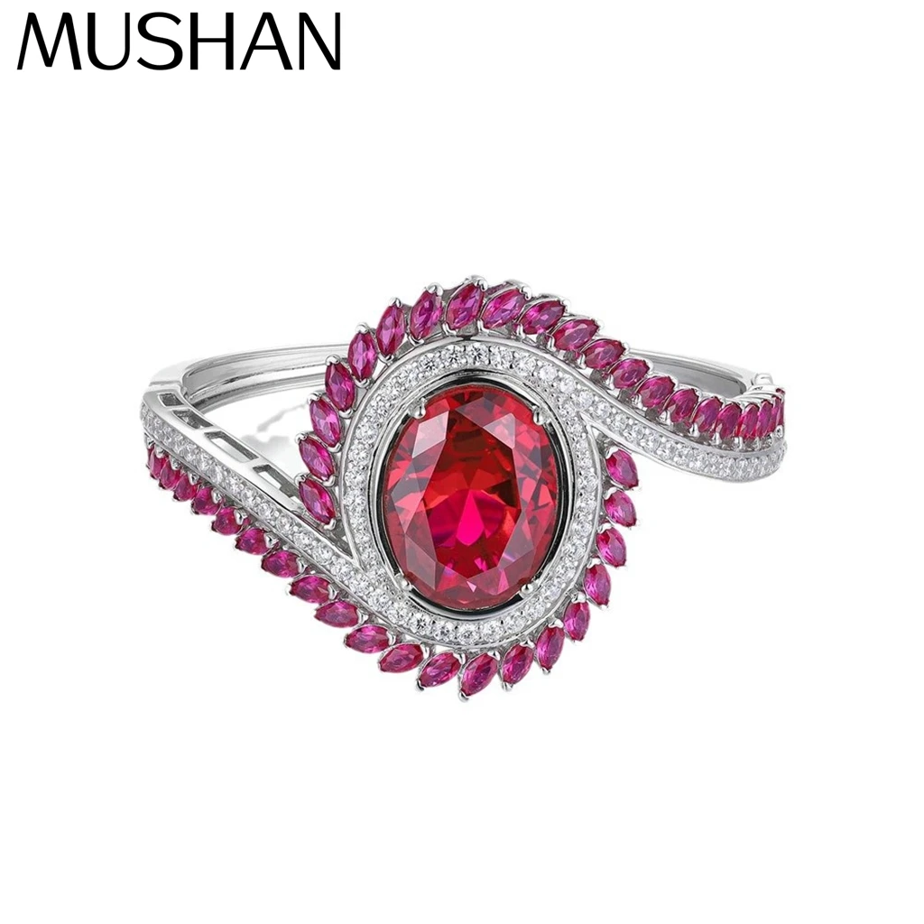 MuShan Jewelry 925 Sterling Silver Bracelets Bangles Tennis Bracelet 7A Zircon Classic Engagement Anniversary Women