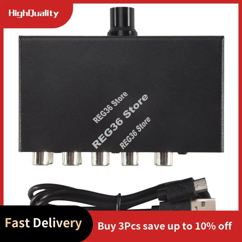 1 In 4 Out Stereo Signal Source Splitter Audio Frequency Signal Distribute Device Non Consumption Output RCA Interface-ABFT