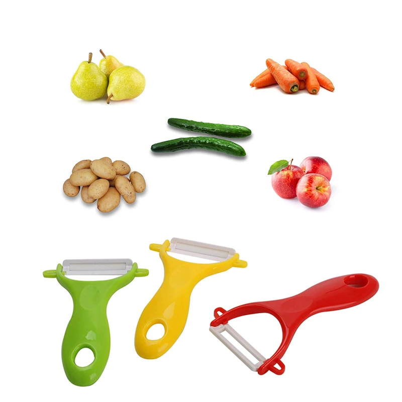 LMETJMA Ceramic Peeler 4 Color Vegetable Fruit Peeler Kitchen Potato Carrot Cucumber Peeler Peeling Kitchen Gadgets KC0113