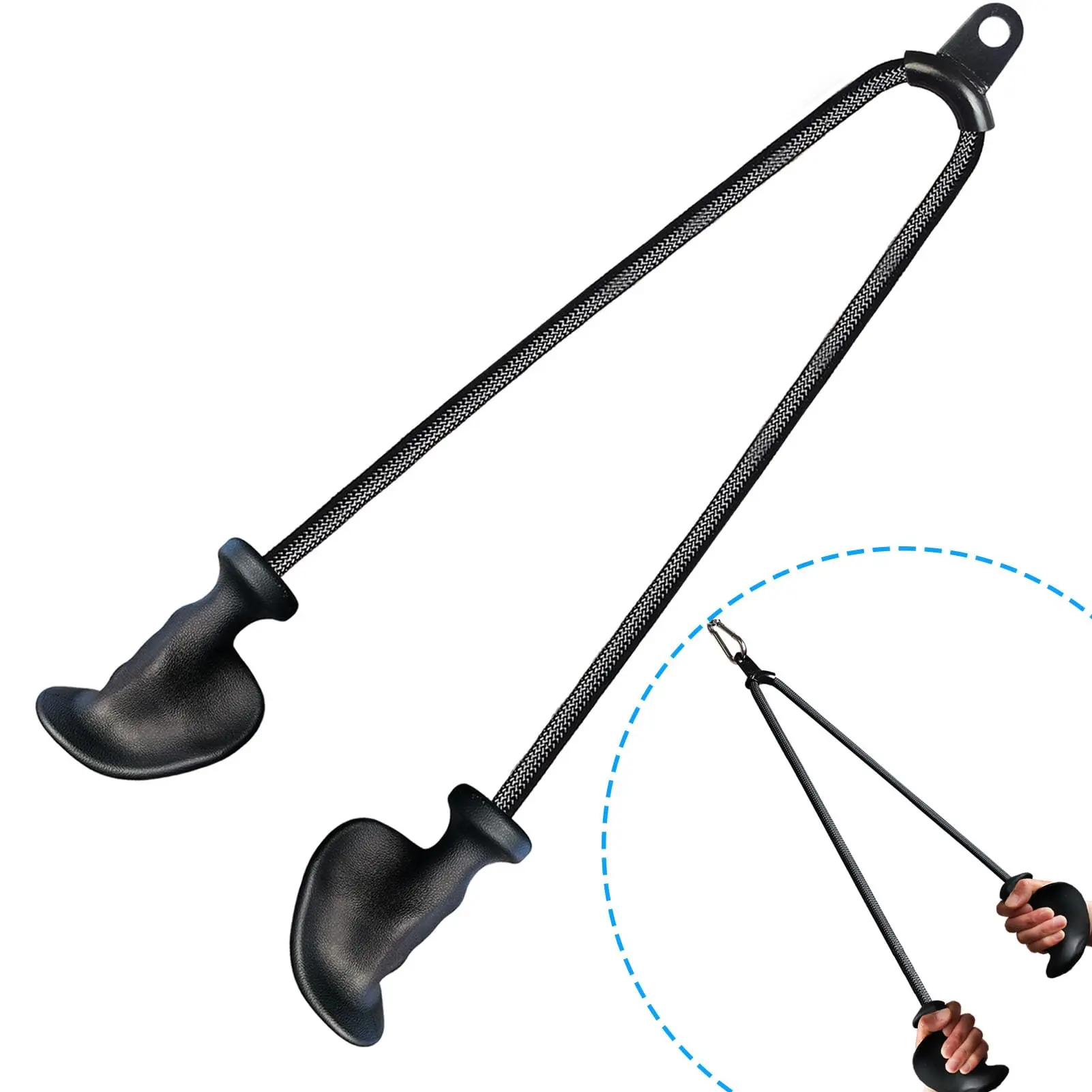 Cuerda de Fitness para bíceps y tríceps, asas de agarre extraíbles para gimnasio, polea con Cable, accesorio para máquina, barra de remo, mango de