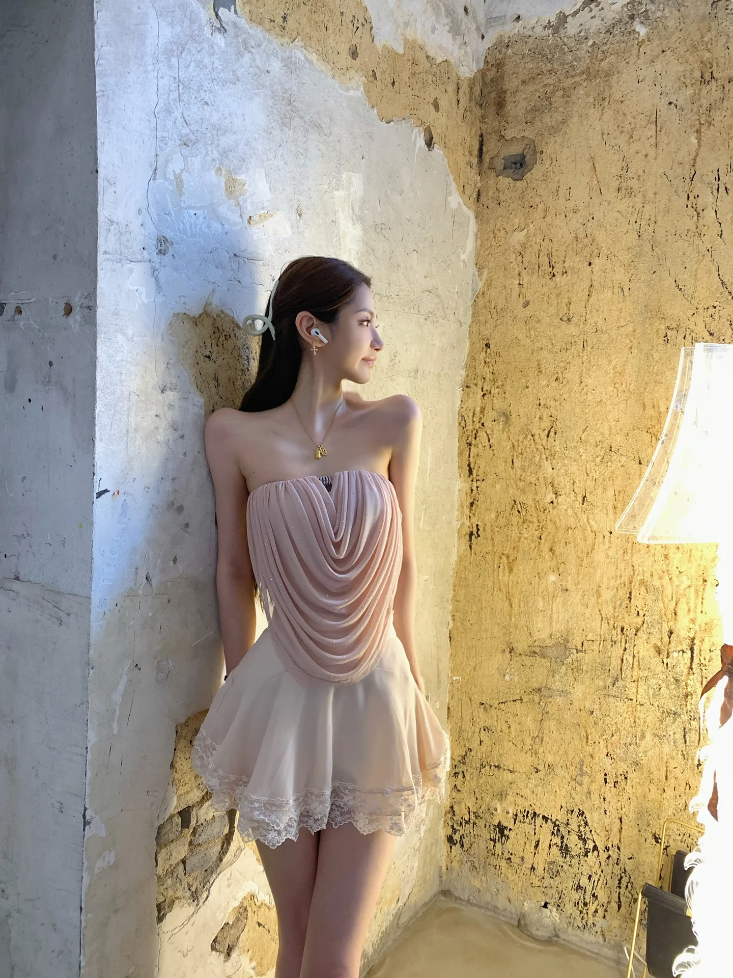 f-project-morning-flower-order-falda-de-media-longitud-para-mujer-estilo-ballet-con-ribete-de-encaje-corte-en-a-cintura-alta-y-efecto-adelgazante