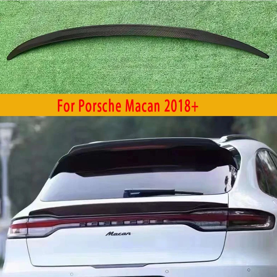 

For Porsche Macan 2018+ Carbon Fiber Spoiler Rear Roof Trunk Spoiler Boot Middle Wings Car Styling Car Accessories body kit