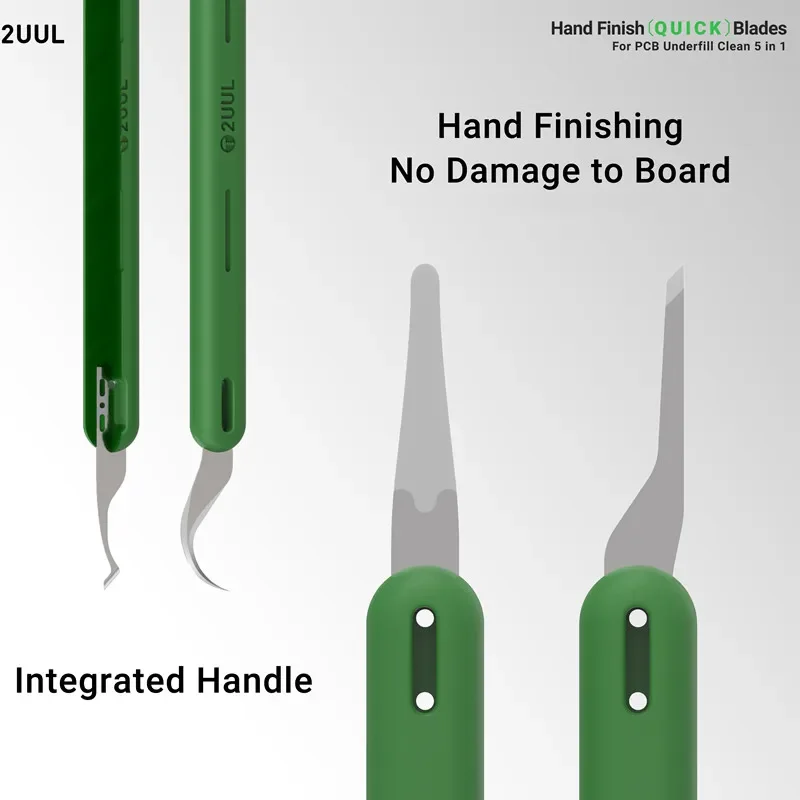 2UUL DA22 5 in 1 Hand Polished Prying Blade Set for Mobile Phone Motherboard CPU PCB Tiering Side Glue Cutting Scraping Knife