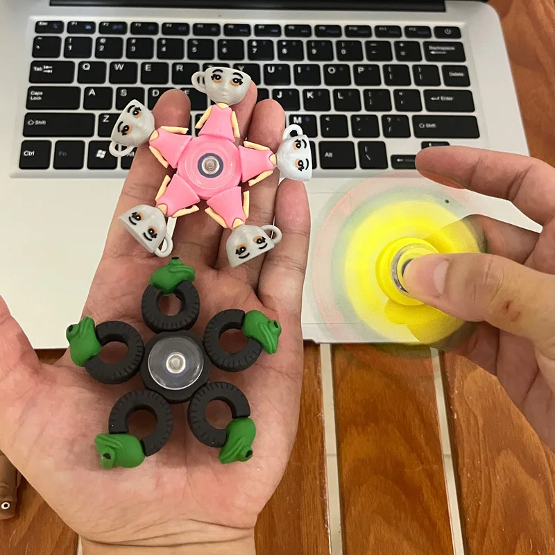 Italian Brainrot Tung Deformed Fidget Spinner Chain Toy Antistress Hand Spinner Vent Toy Adult Stress Relief Fidget Sensory Gyro