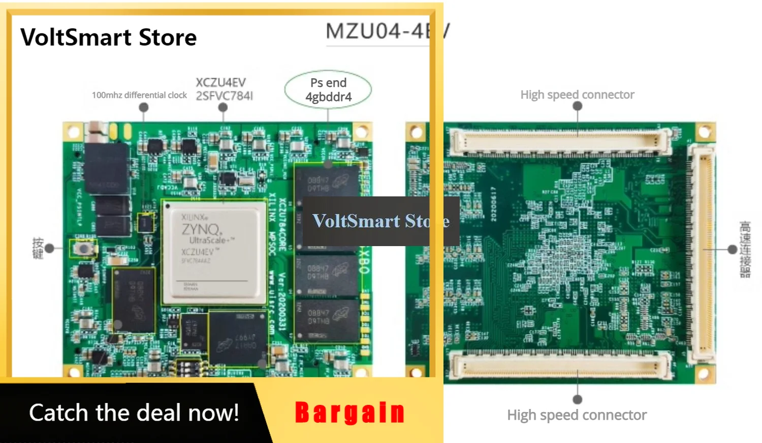 VoltSMilinker MLK-MZU04 Zynq UltraScale+ MPSoC Module With Quad A53 Cores And R5F Real Time Processors For Edge Applications