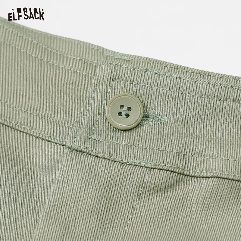 ELFSACK Khaki color five division pants for women's summer 2024 new small and sporty casual pants