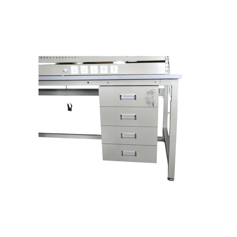 

(Sea shipping) Leenol ESD Anti-Static Steel Workbench Workshop Staff Workstation with Tool Pegboard and Garage Storage Drawers U