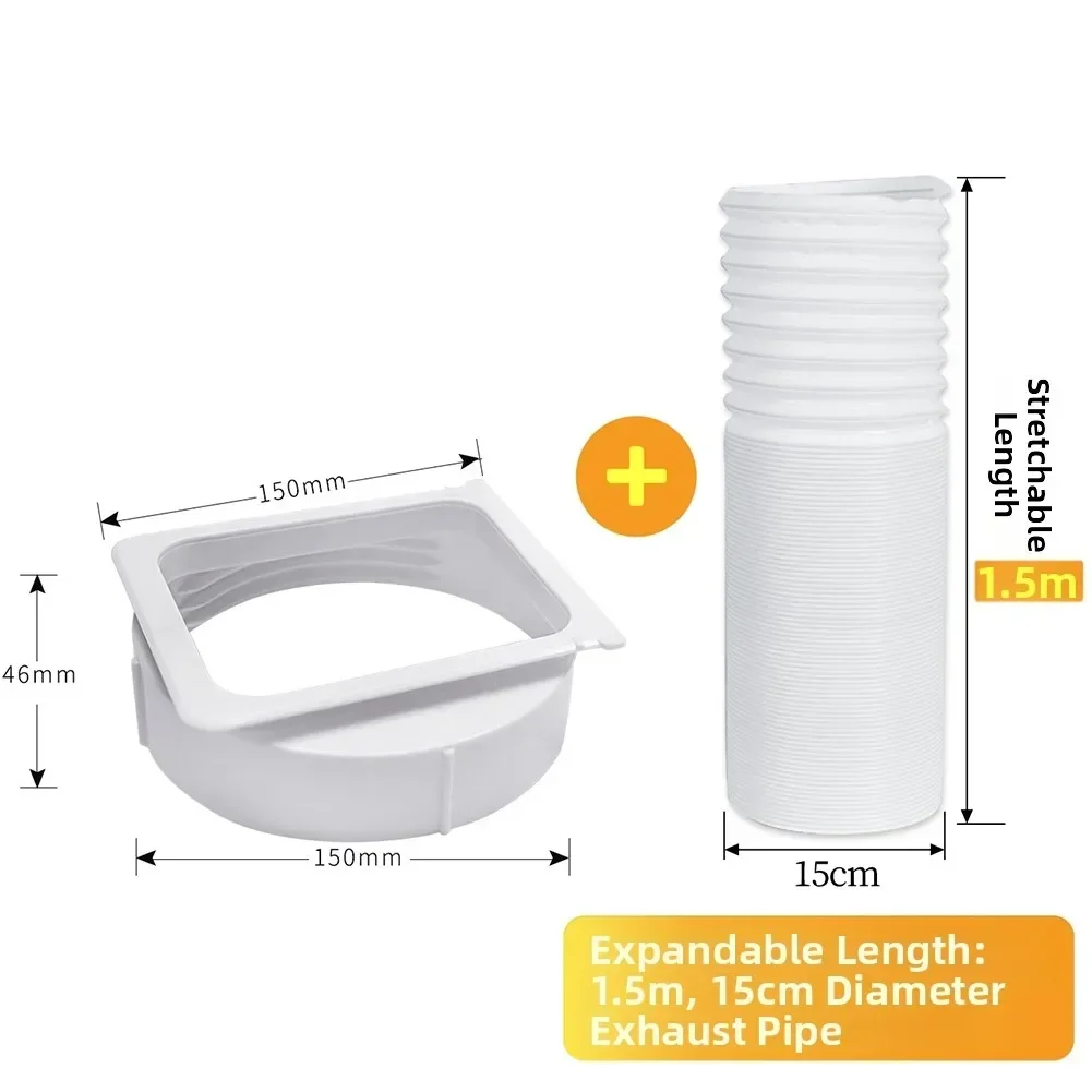 For Midea Portable Air Conditioner Exhaust Pipe Kit,Adjustable 28cm-1.5m Hose Connector,Heat Resistant AC Vent Adapter Interface