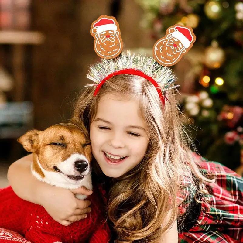 Aro para el pelo navideño, diadema para fiesta de Navidad, aros para el pelo con lentejuelas, aros para el pelo navideños para fiesta de Navidad, empresa de reuniones familiares