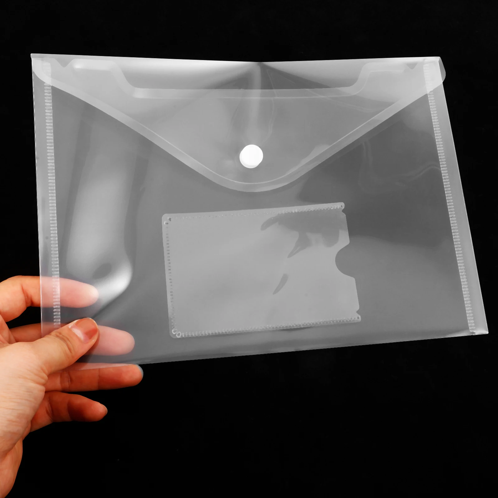 

12pcs A5 Storage Bag Transparent PP File Bag Snap Button Document Storage ganizer Folder Office Desk File Holder