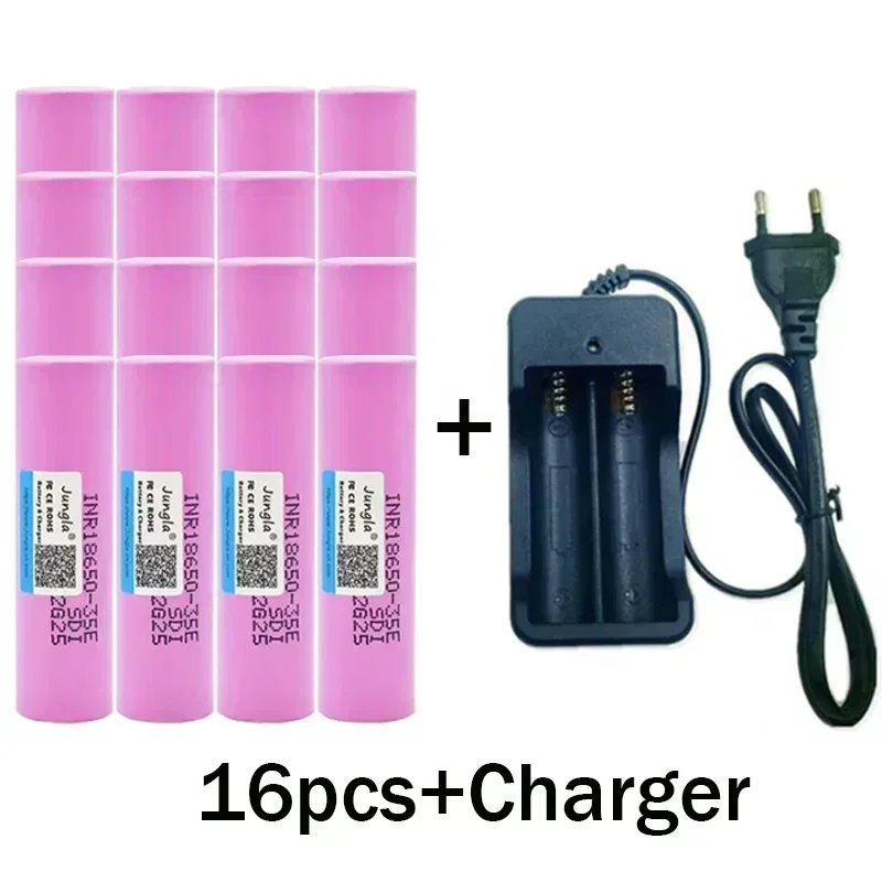 18650 Battery Free Shipping 2024New Bestselling 35E Li-ion 3.7V 3500mAh+Charger RechargeableBattery Suitable Screwdriver Battery