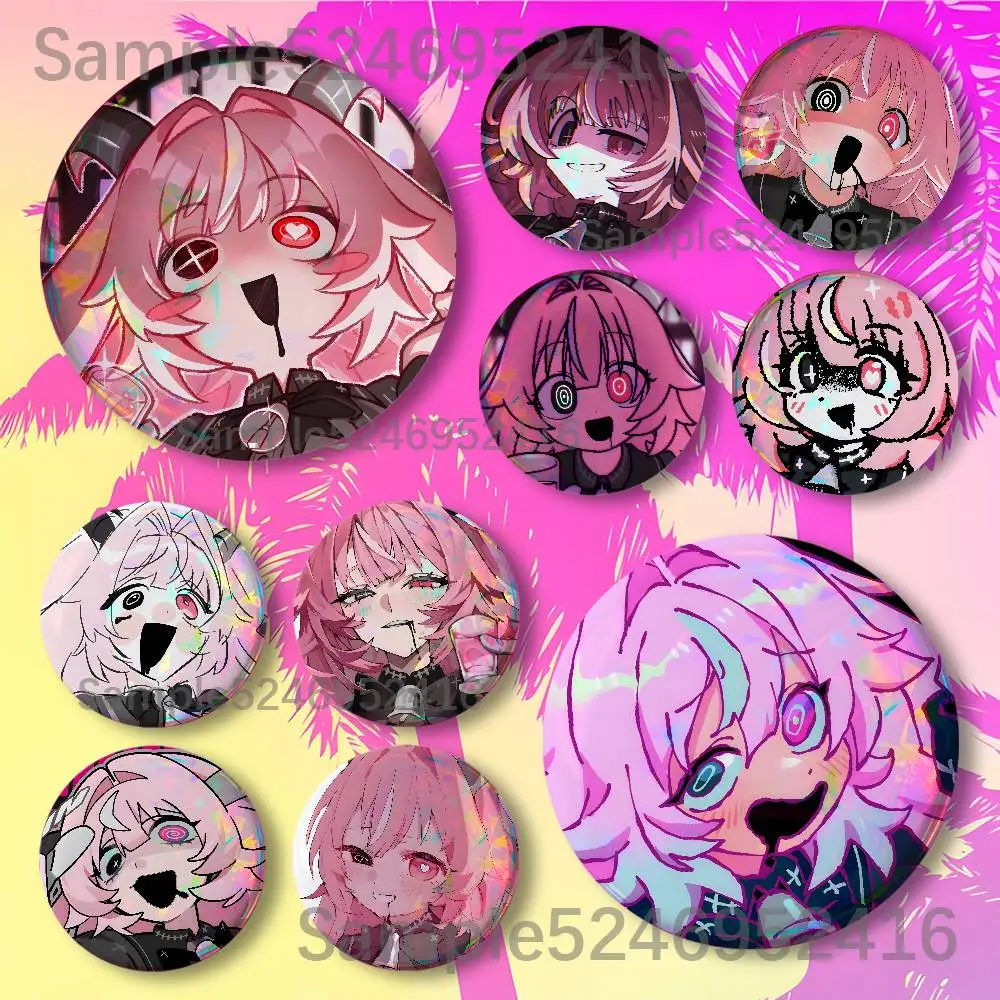 Femme P-Pukey Goddess Shot Trick Round Button Pins Badge Brooches Backpack Clothes Decoration Fashion Cartoon Jewelry Gifts