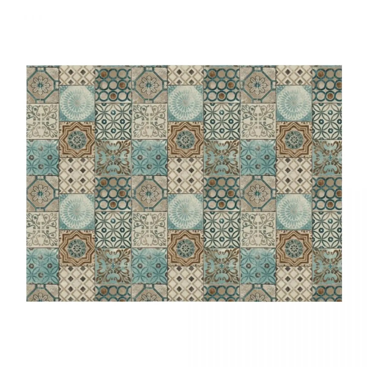 

Vintage Oriental Traditional Moroccan Tiles Style Artwork Throw Blanket Hairy Bed Fashionable Personalized Gift Thermal Blankets