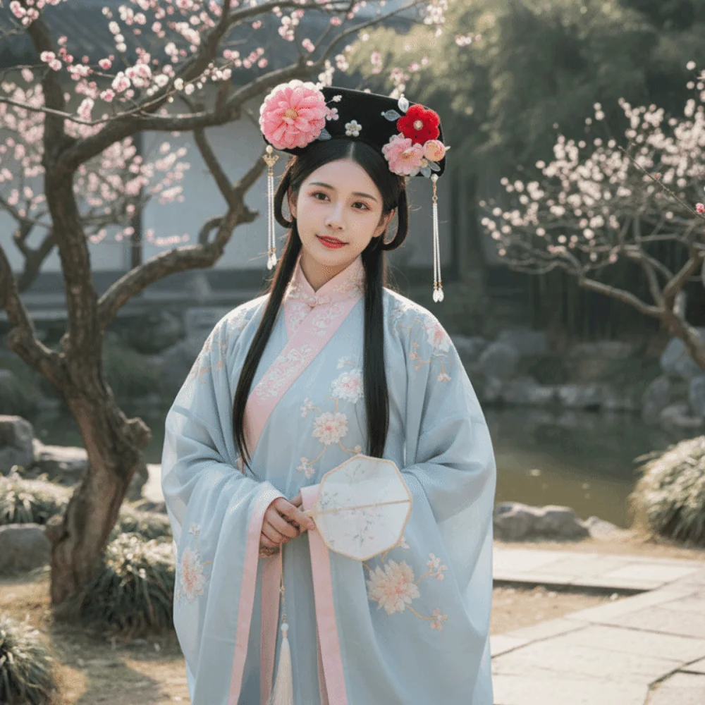 

Chinese Royal Style Flower Headwear Traditional Non-slip Hanfu Headband with Tassel Ancient Style Hair Hoop Cheongsam Dress