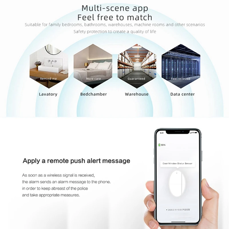 Умный дверной магнитный датчик Zigbee Tuya, умная дверная Магнитная сигнализация, беспроводной дверной магнитный датчик